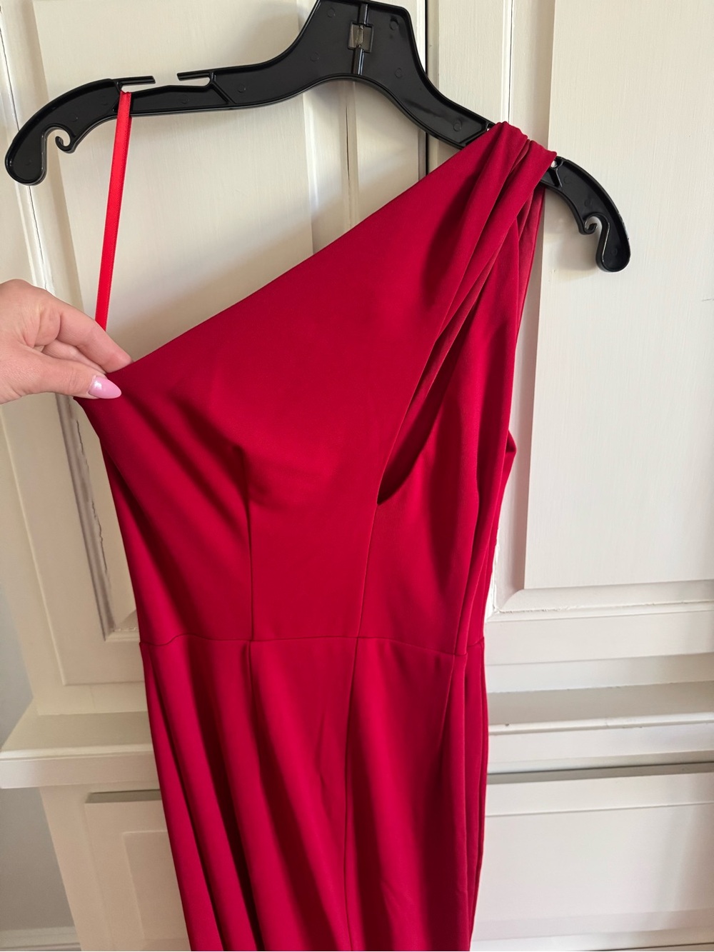 Abyss By Abby Raspberry One-Shoulder Evening Gown
